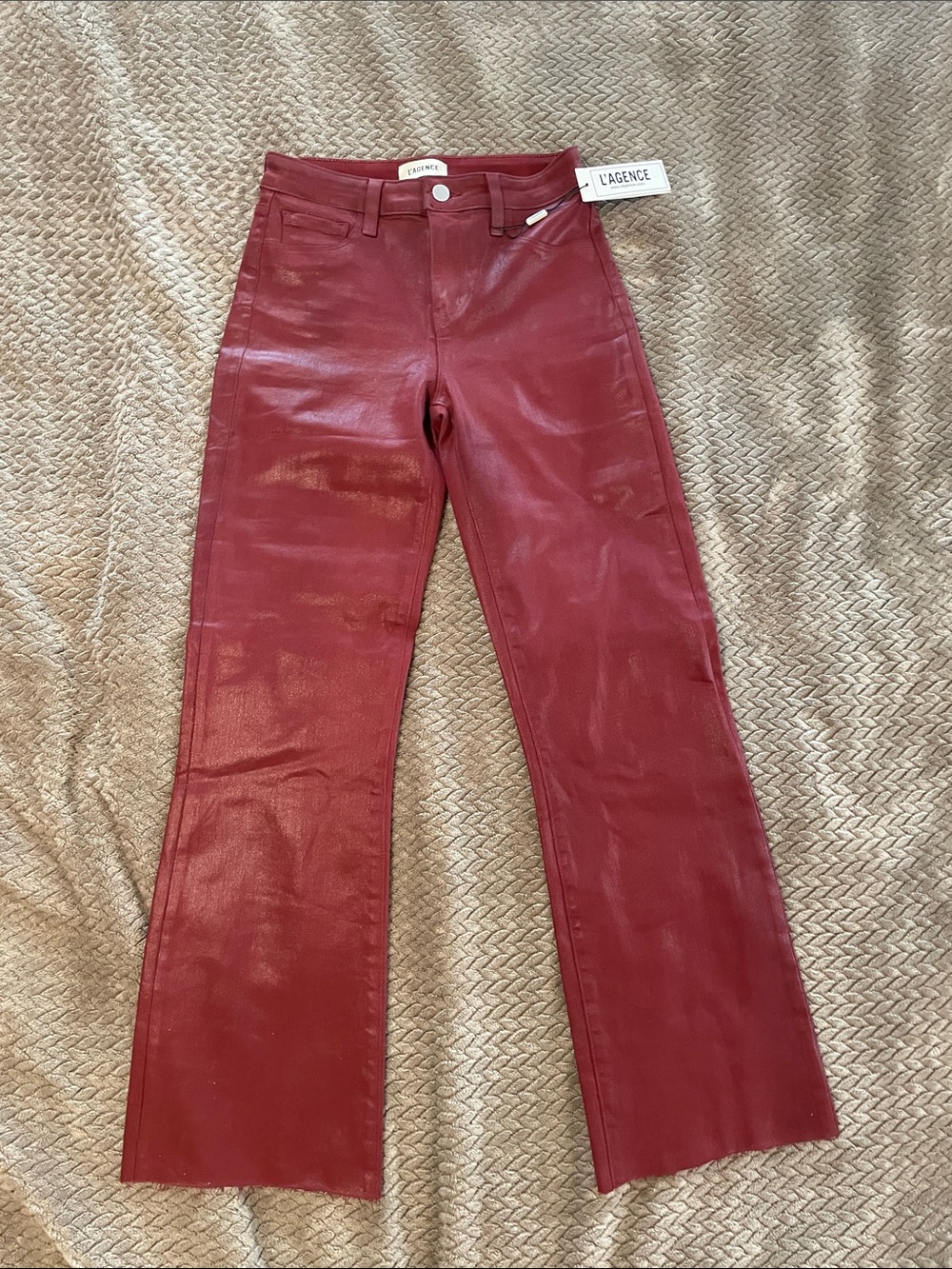 L'AGENCE Kendra Coated cropped Jeans